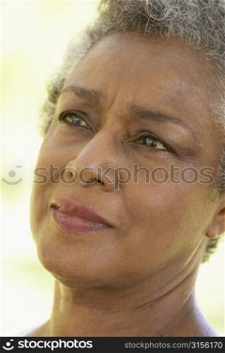 Portrait Of Senior Woman Looking Anxious