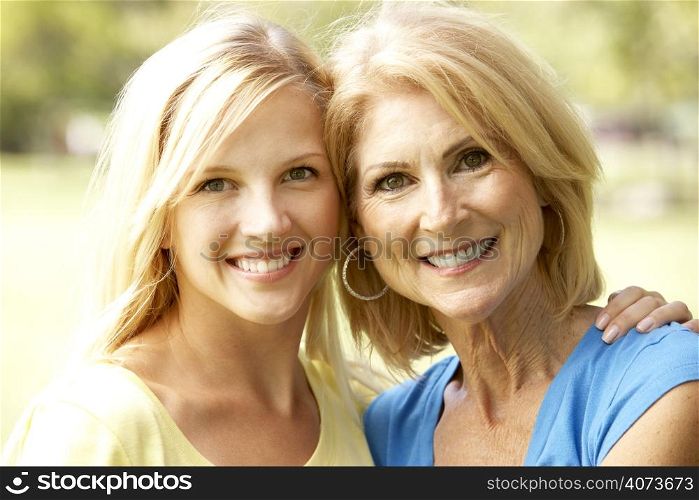 Portrait Of Senior Woman With Adult Daughter