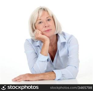 Portrait of senior woman with bored expression