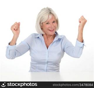 Portrait of senior woman with successful expression