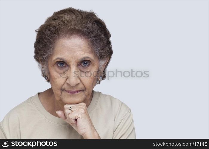 Portrait of serious old woman