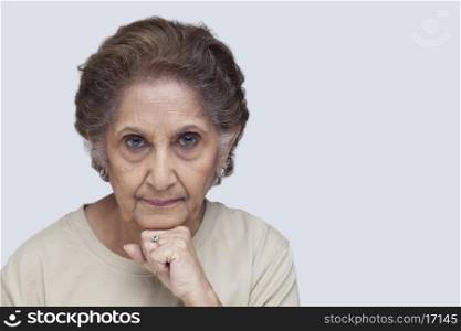 Portrait of serious old woman