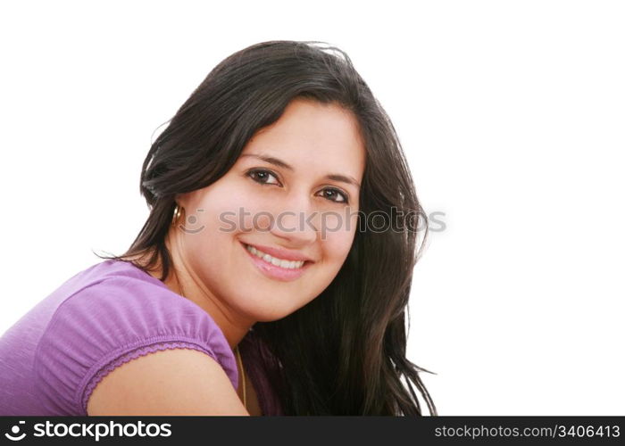 Portrait of sexy woman, isolated on white background