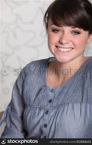 Portrait of smiley young brunette