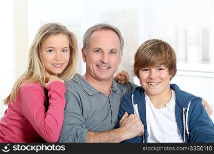 Portrait of smiling father and children