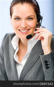 Portrait of smiling female customer service operator