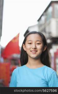 Portrait Of Smiling Girl In Houhai, Beijing