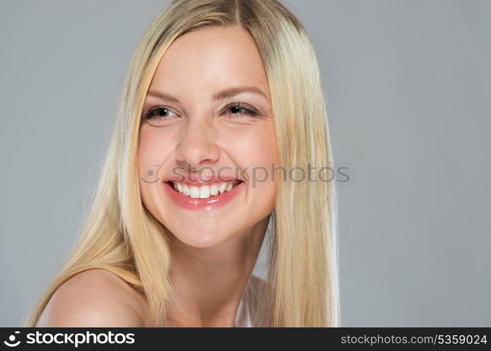 Portrait of smiling girl with blond hair