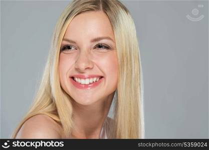 Portrait of smiling girl with blond hair