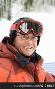 Portrait of Smiling Male Skier