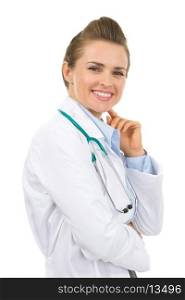 Portrait of smiling medical doctor woman