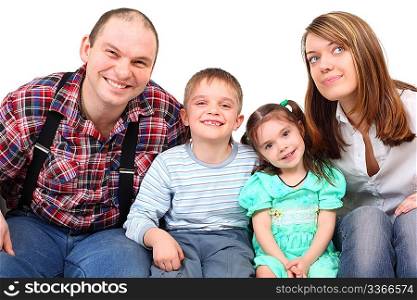 Portrait of smiling parents and children