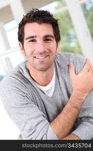 Portrait of smiling relaxed man