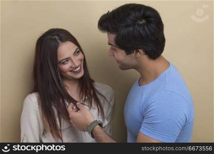 Portrait of smiling young couple