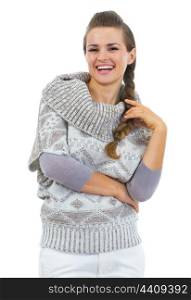 Portrait of smiling young woman in sweater