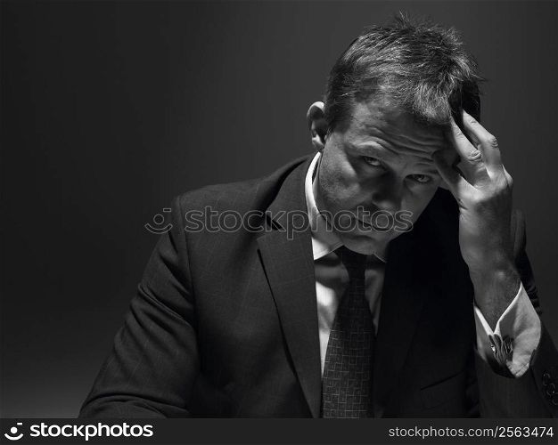 Portrait Of Stressed Businessman