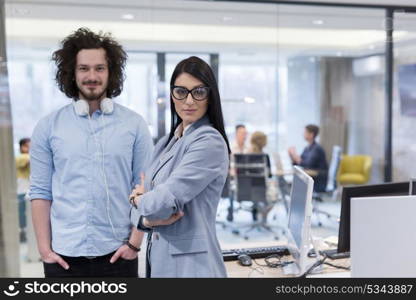 Portrait Of Successful Business people Entrepreneur At Busy startup Office