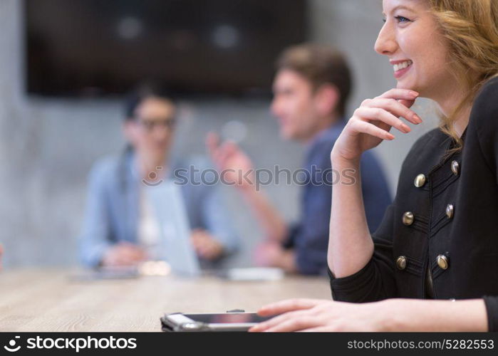 Portrait Of Successful Businesswoman Entrepreneur At Busy startup Office