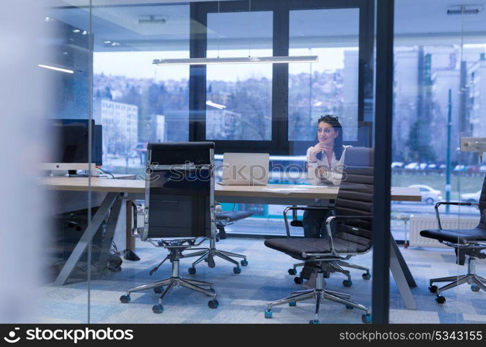 Portrait Of Successful Businesswoman Entrepreneur At Busy startup Office