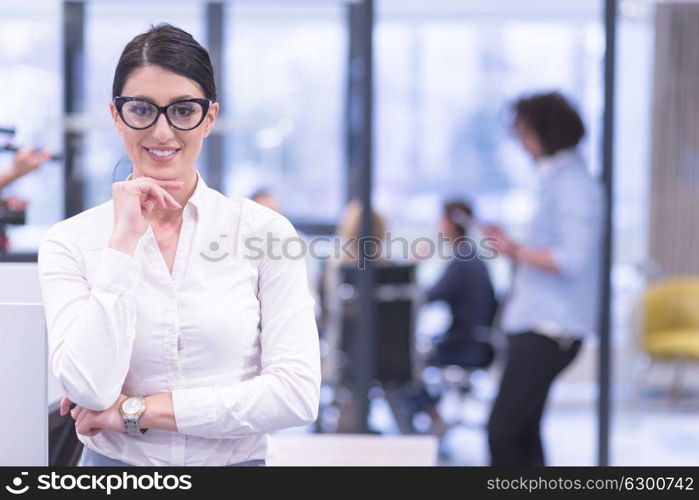 Portrait Of Successful Businesswoman Entrepreneur At Busy startup Office