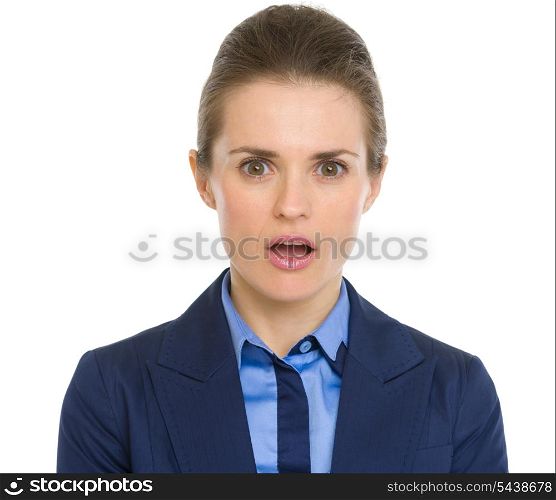 Portrait of surprised business woman