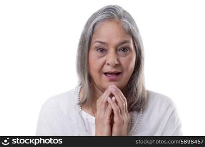 Portrait of surprised mature woman