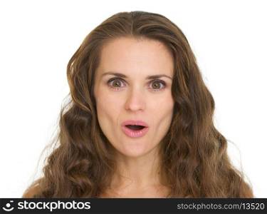 Portrait of surprised young woman
