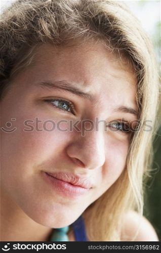 Portrait Of Teenage Girl Looking Worried