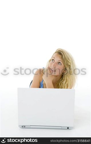 Portrait Of Teenage Girl On Her Laptop