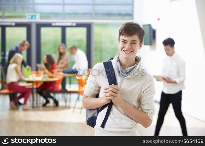 Portrait Of Teenage Male Student In Classroom