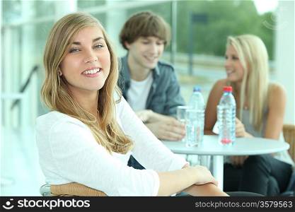 portrait of teenagers at table