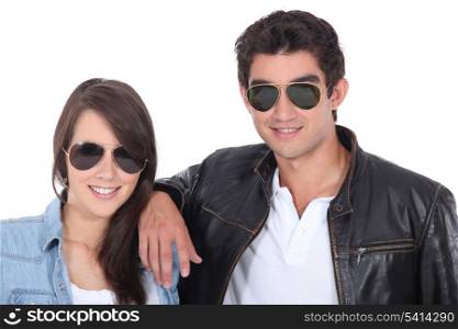 portrait of teenagers with sunglasses