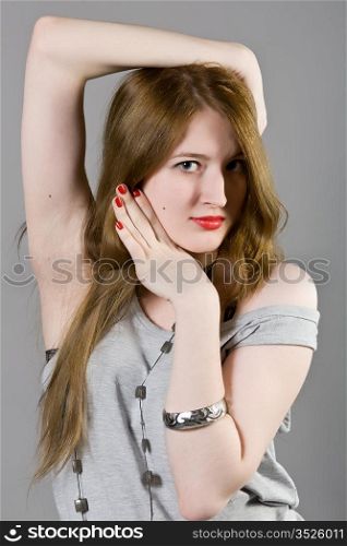 Portrait of the beautiful long-haired girl