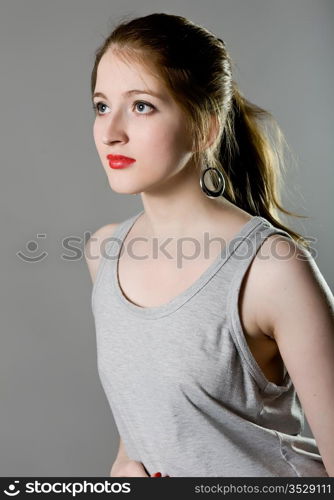 Portrait of the beautiful long-haired girl