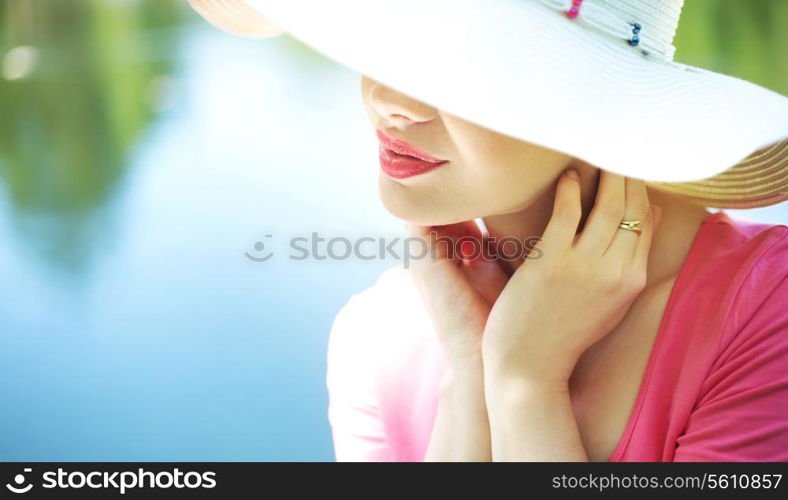 Portrait of the elegant woman on the vacation