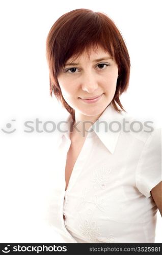 Portrait of the girl in an elegant blouse