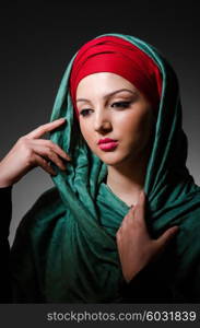 Portrait of the young woman with headscarf