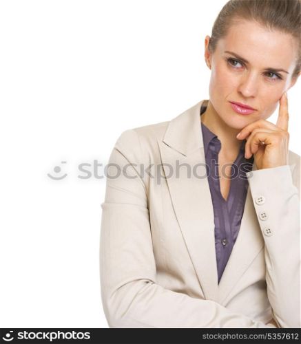 Portrait of thoughtful business woman