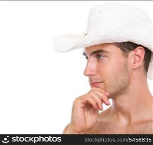Portrait of thoughtful young man in hat