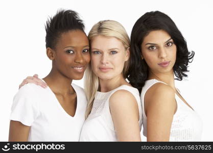 Portrait Of Three Attractive Young Women In Studio