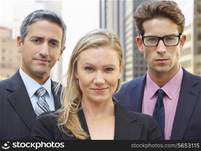 Portrait Of Three Business Colleagues Outside Office