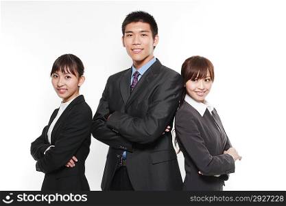Portrait of three people in business suit