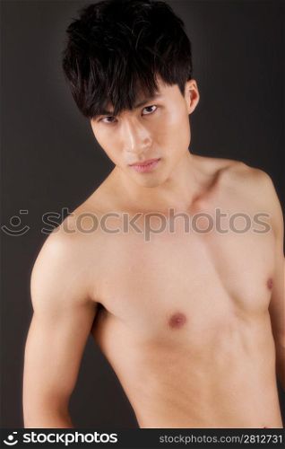 Portrait of topless man