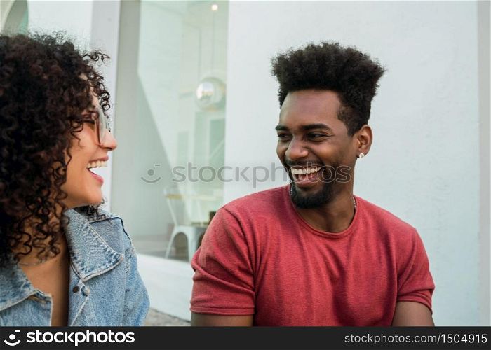 Portrait of two Afro friends having fun together and enjoying good time. Friendship and lifestyle concept.