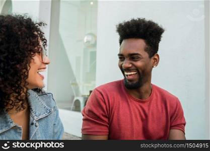 Portrait of two Afro friends having fun together and enjoying good time. Friendship and lifestyle concept.