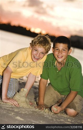 Portrait of two brothers smiling
