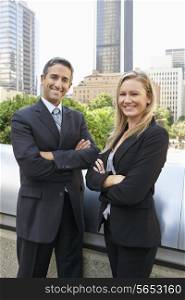 Portrait Of Two Business Colleagues Outside Office