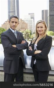 Portrait Of Two Business Colleagues Outside Office
