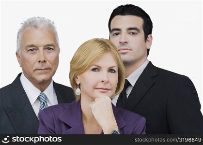 Portrait of two businessmen and a businesswoman