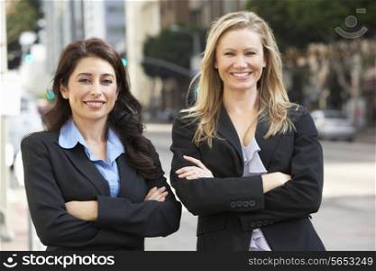 Portrait Of Two Businesswomen Outside Office